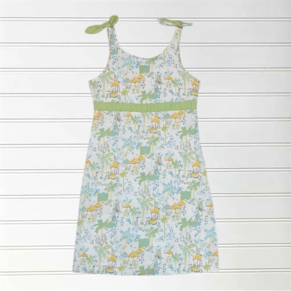 K.C. PARKER EUC Resort Beach Vacation Tropical Print Dress